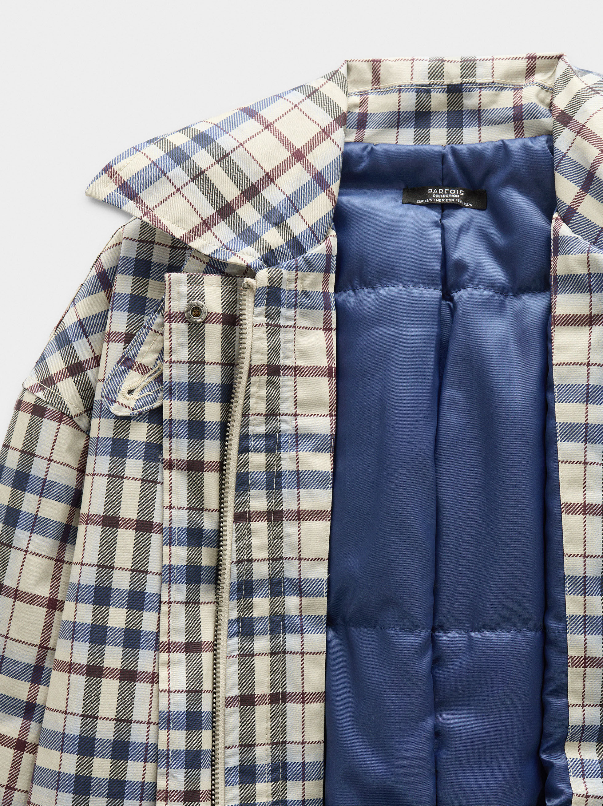 Parka en coton à carreaux