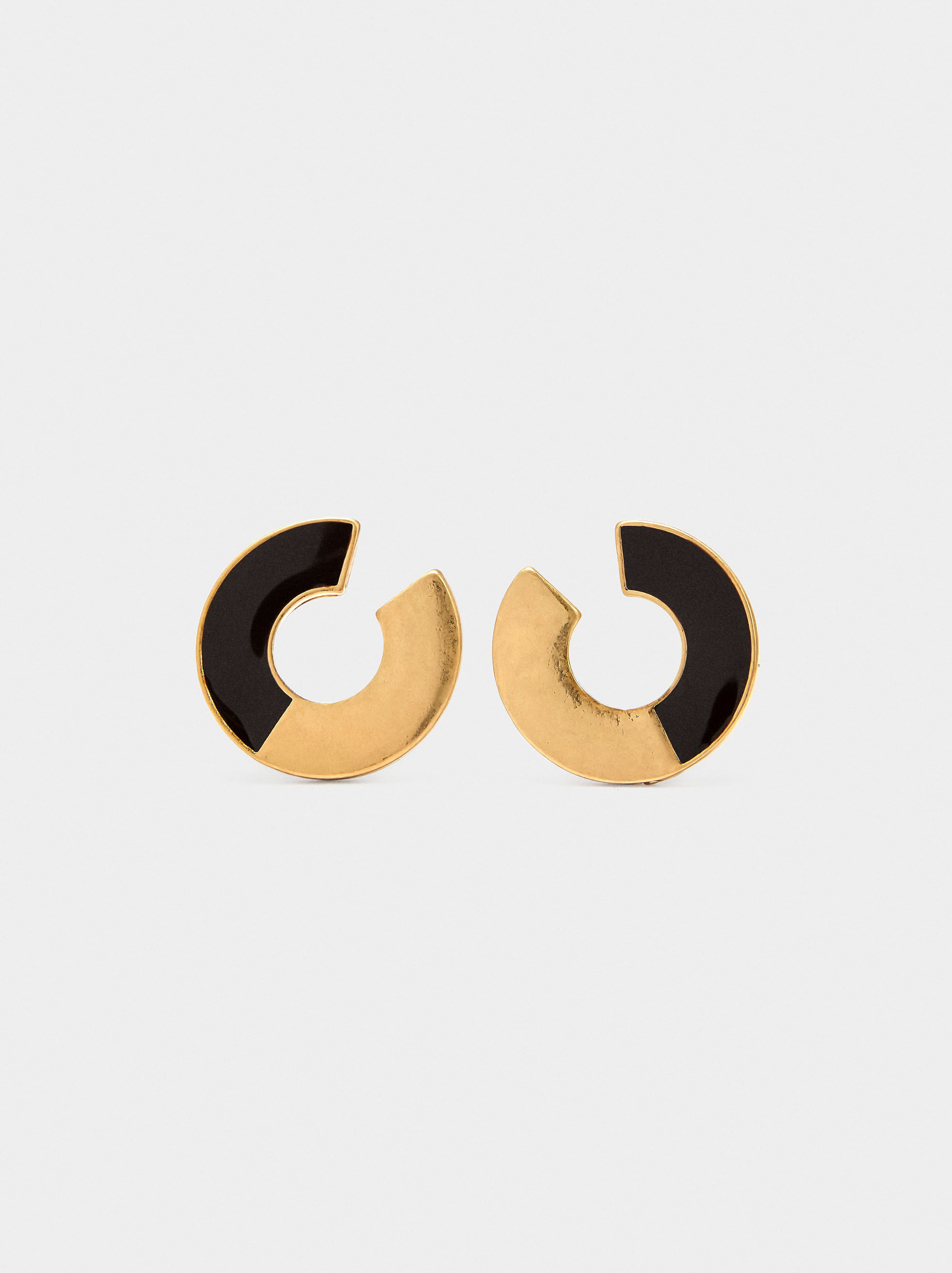 Boucles d'oreilles rondes avec émail