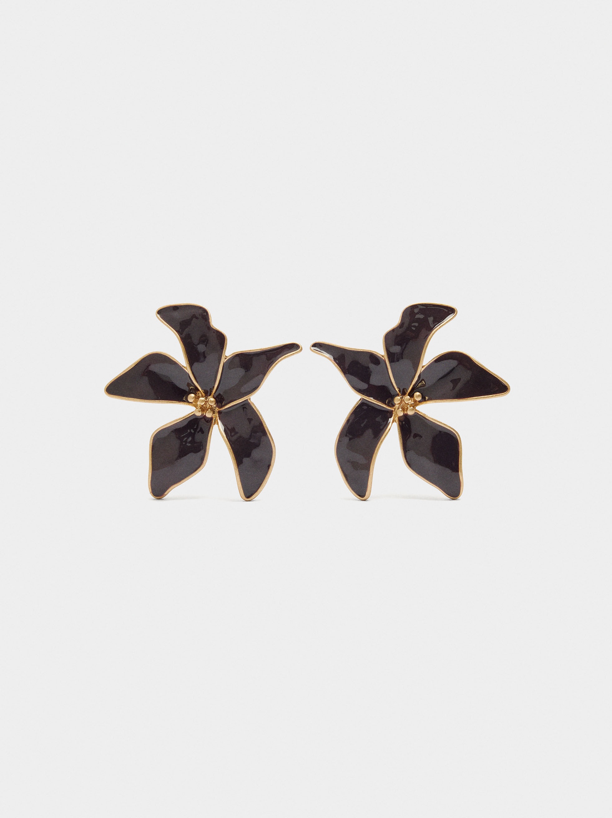 Boucles d'oreilles florales avec émail