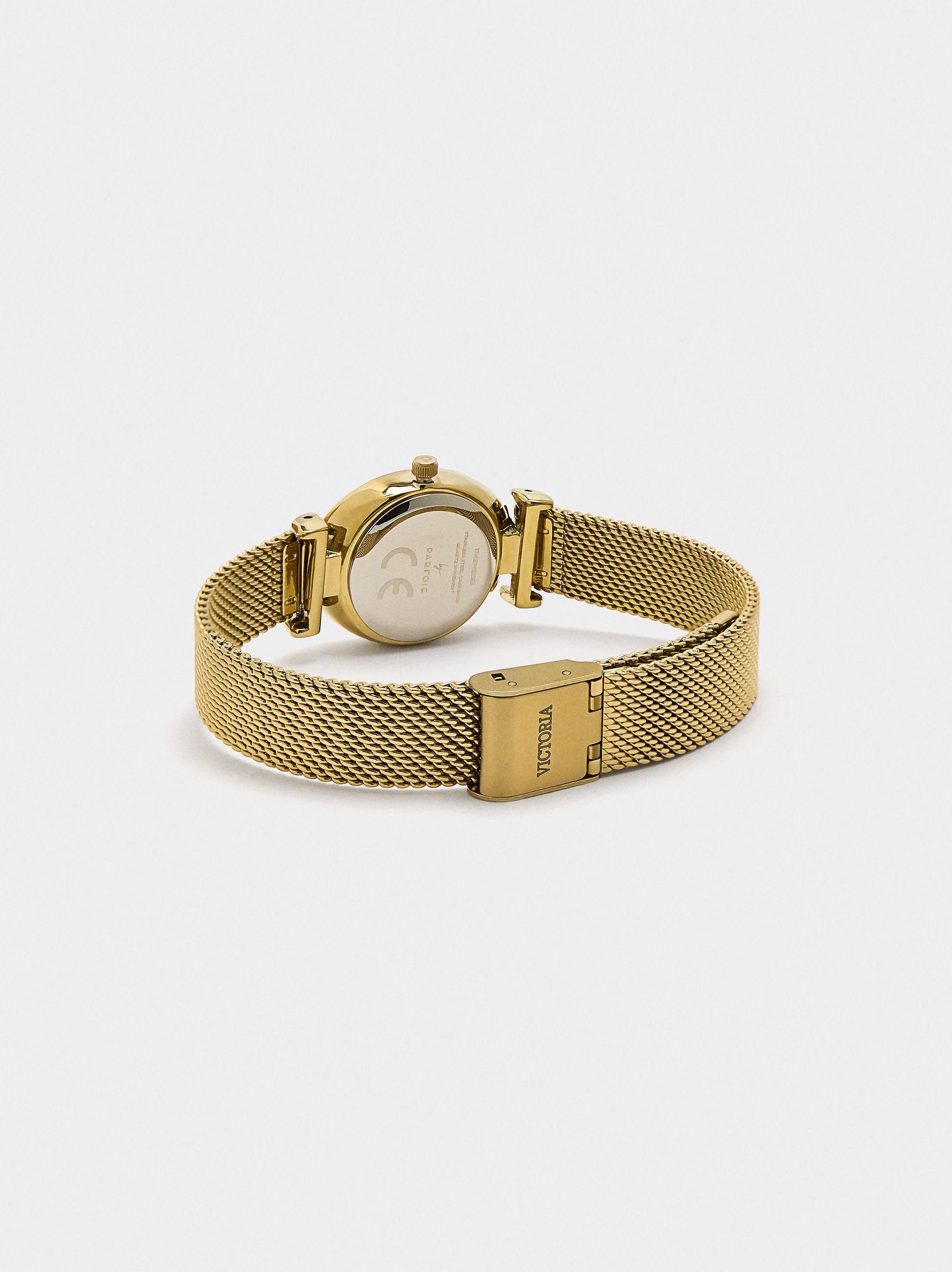 Montre ovale en maille métallique en acier inoxydable