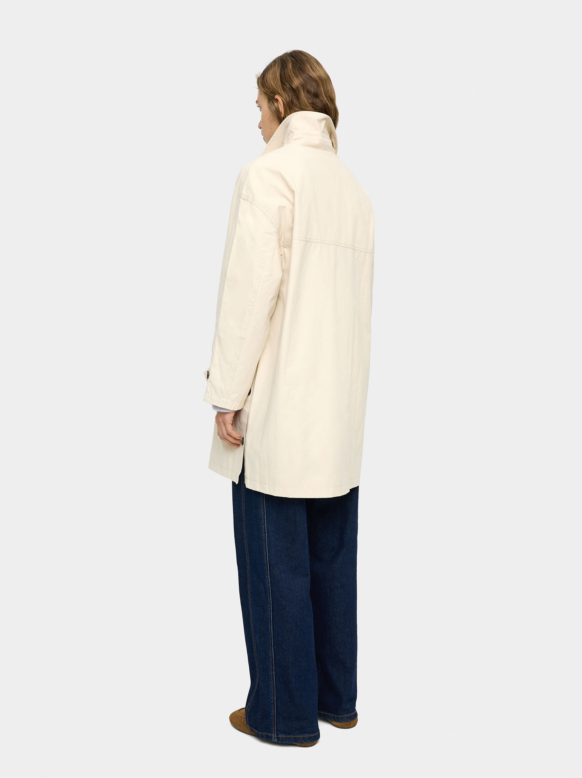 Parka en coton doublée à carreaux