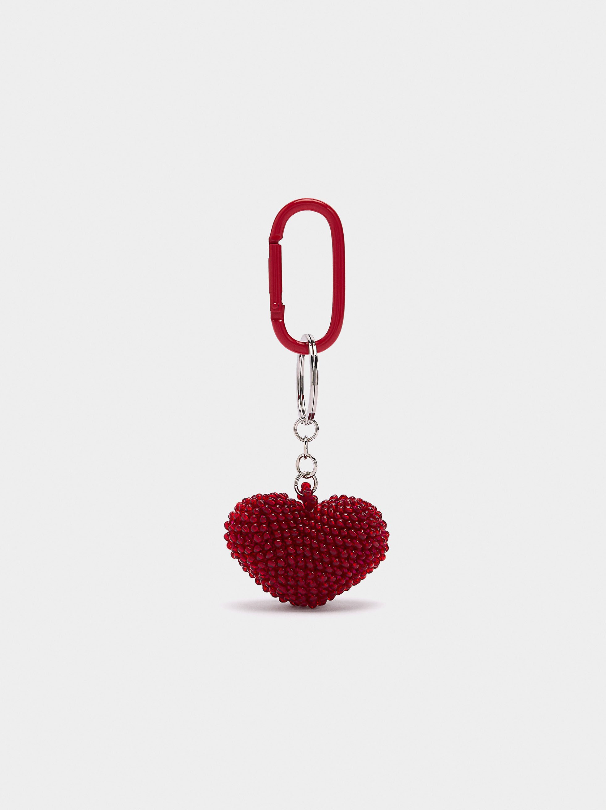 Porte-clés en forme de cœur en perles