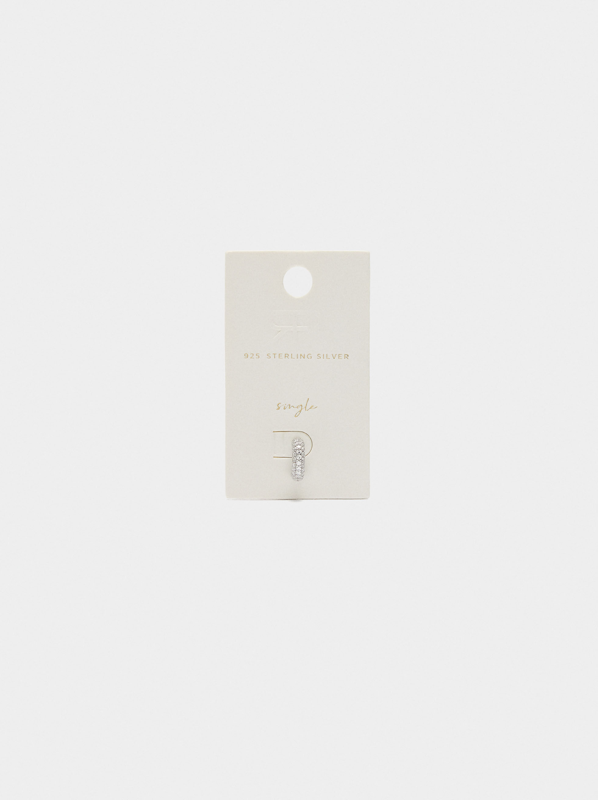 Boucle d'oreille individuelle avec zircons - argent 925