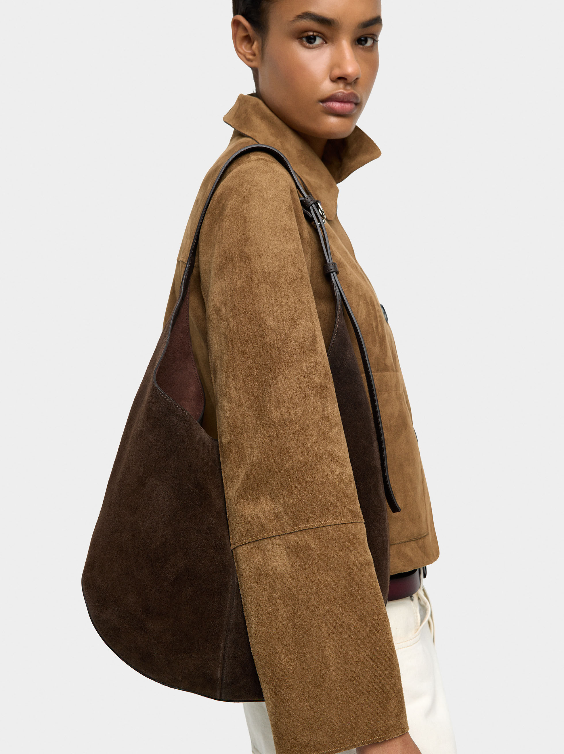 Sac à main en cuir avec poche amovible