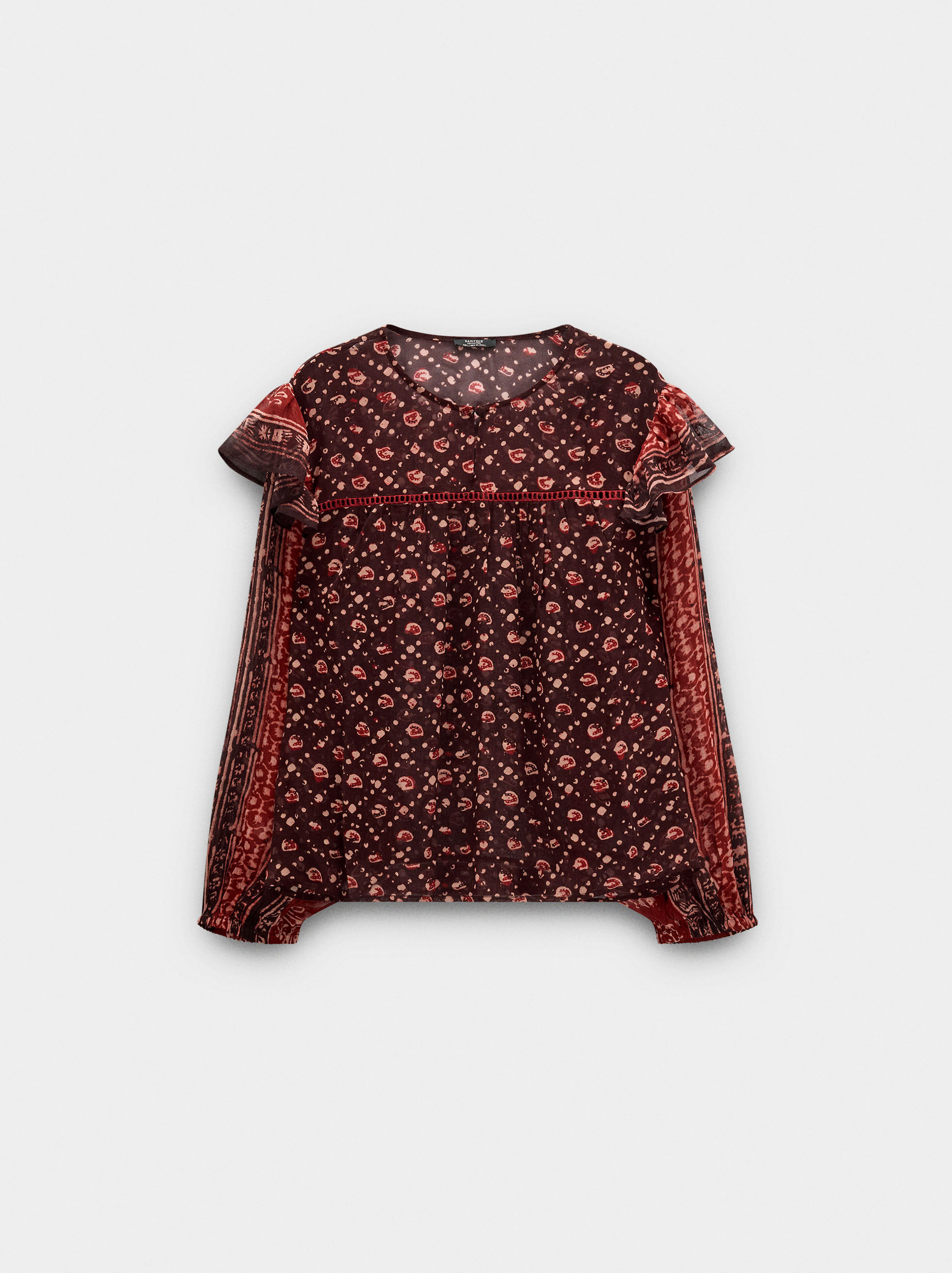 Blouse imprimée semi-transparente