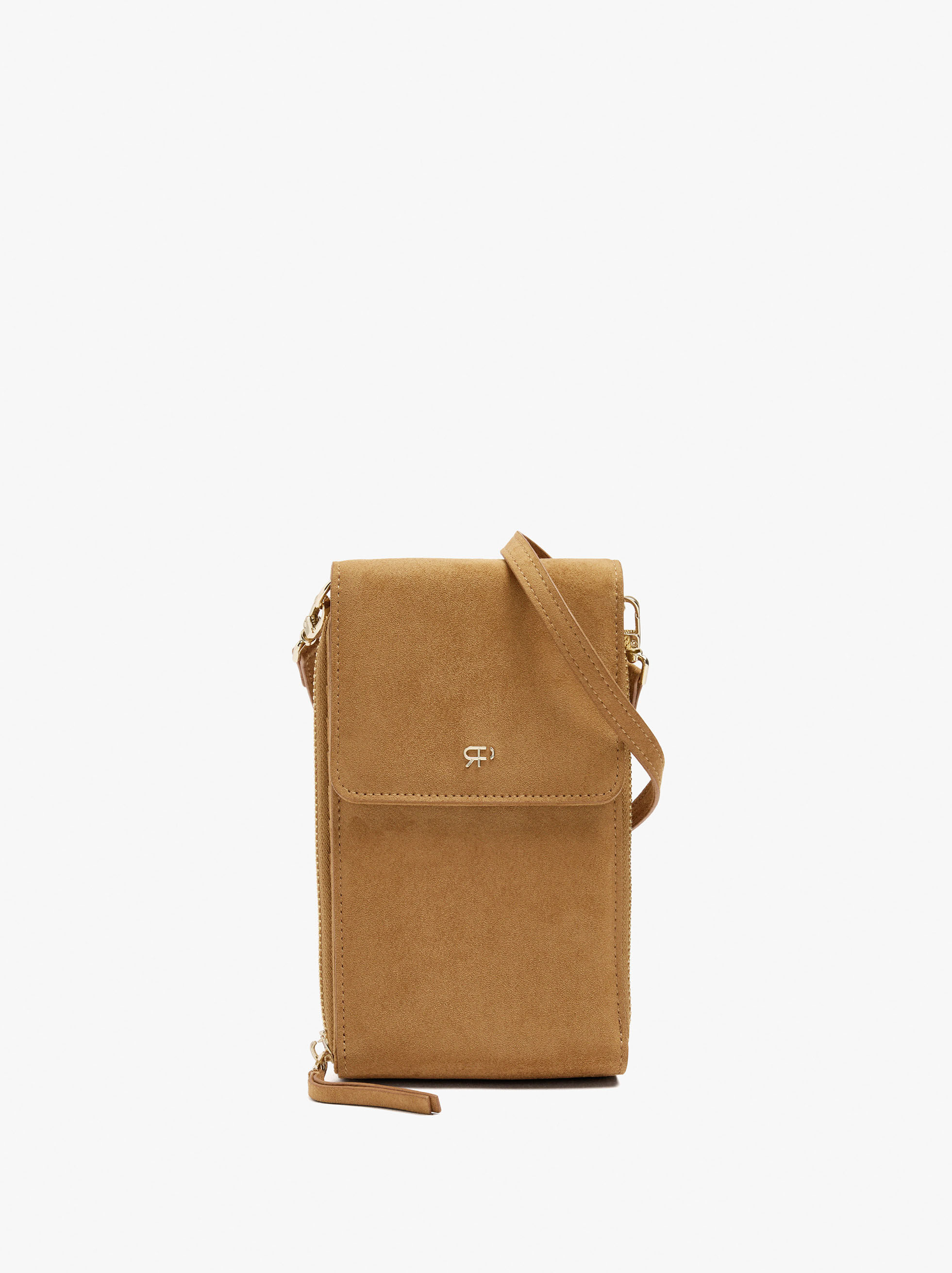 Sac à téléphone effet cuir avec rabat
