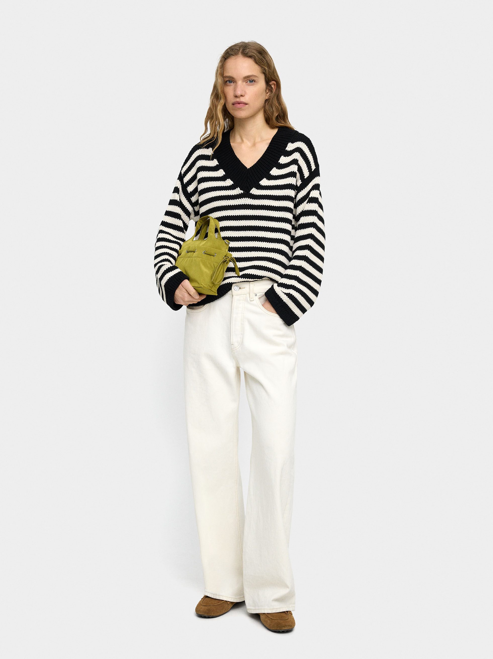 Pull à rayures en maille