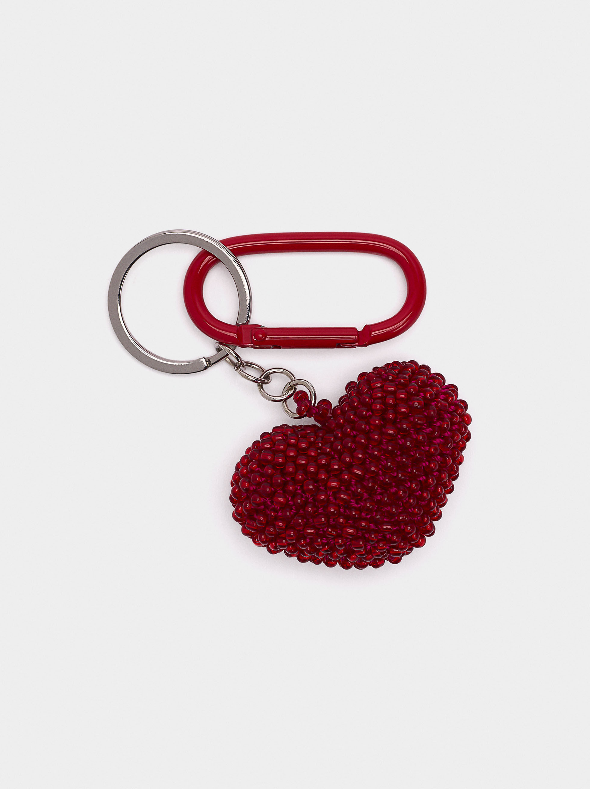 Porte-clés en forme de cœur en perles