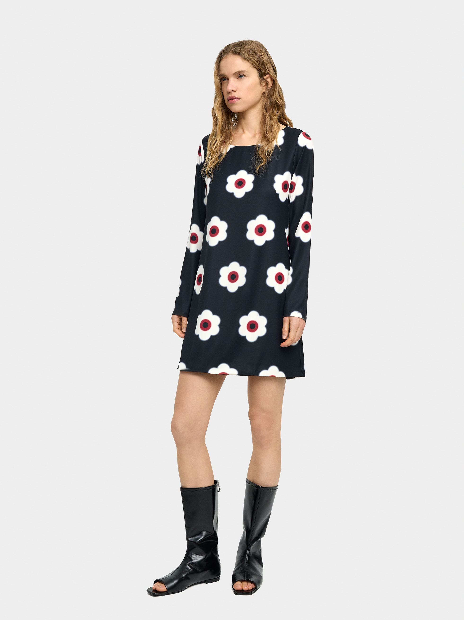 Robe courte imprimée fleurie