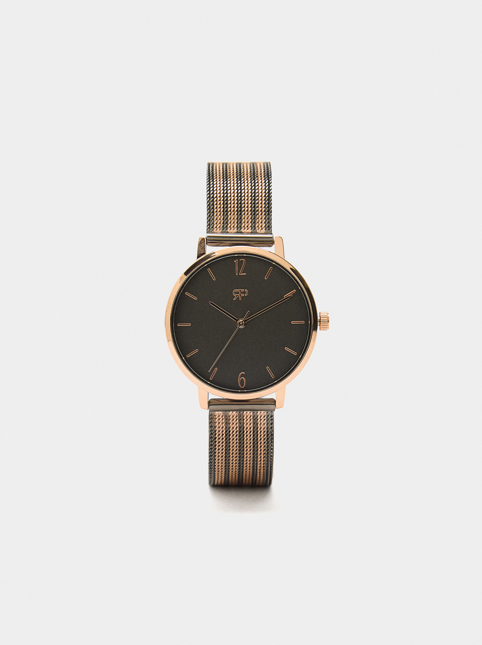 Montre avec bracelet métallique bicolore