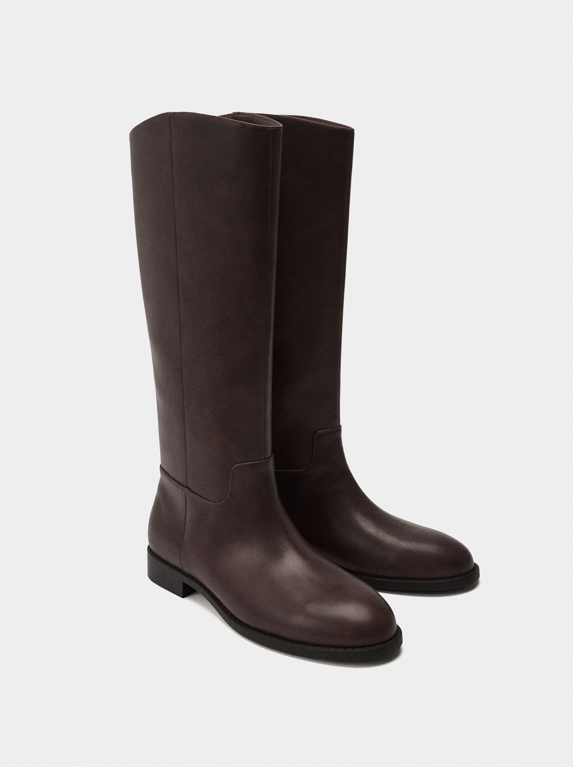 Bottes hautes à talon bas