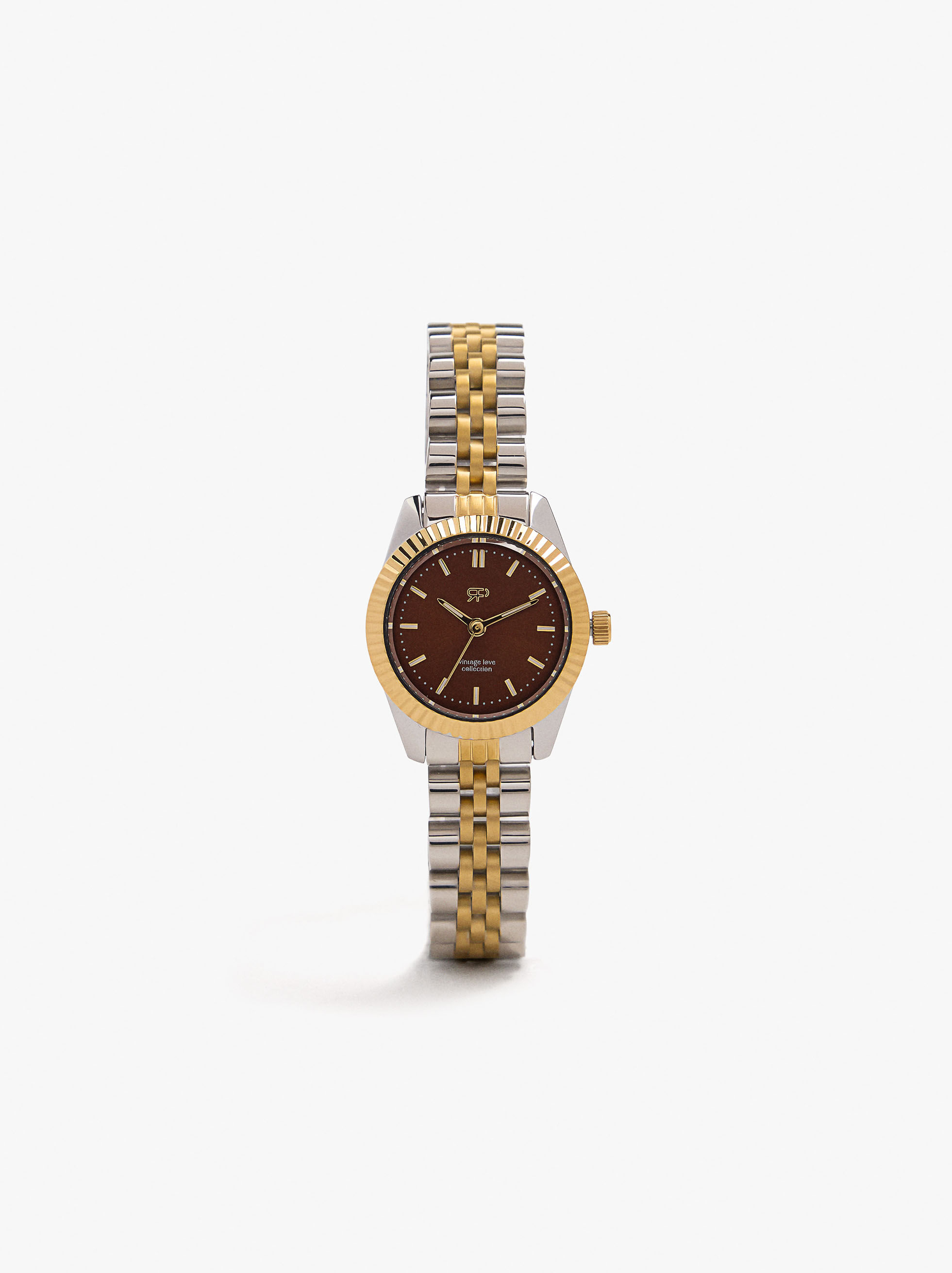 Montre bicouleur bracelet en acier inoxydable