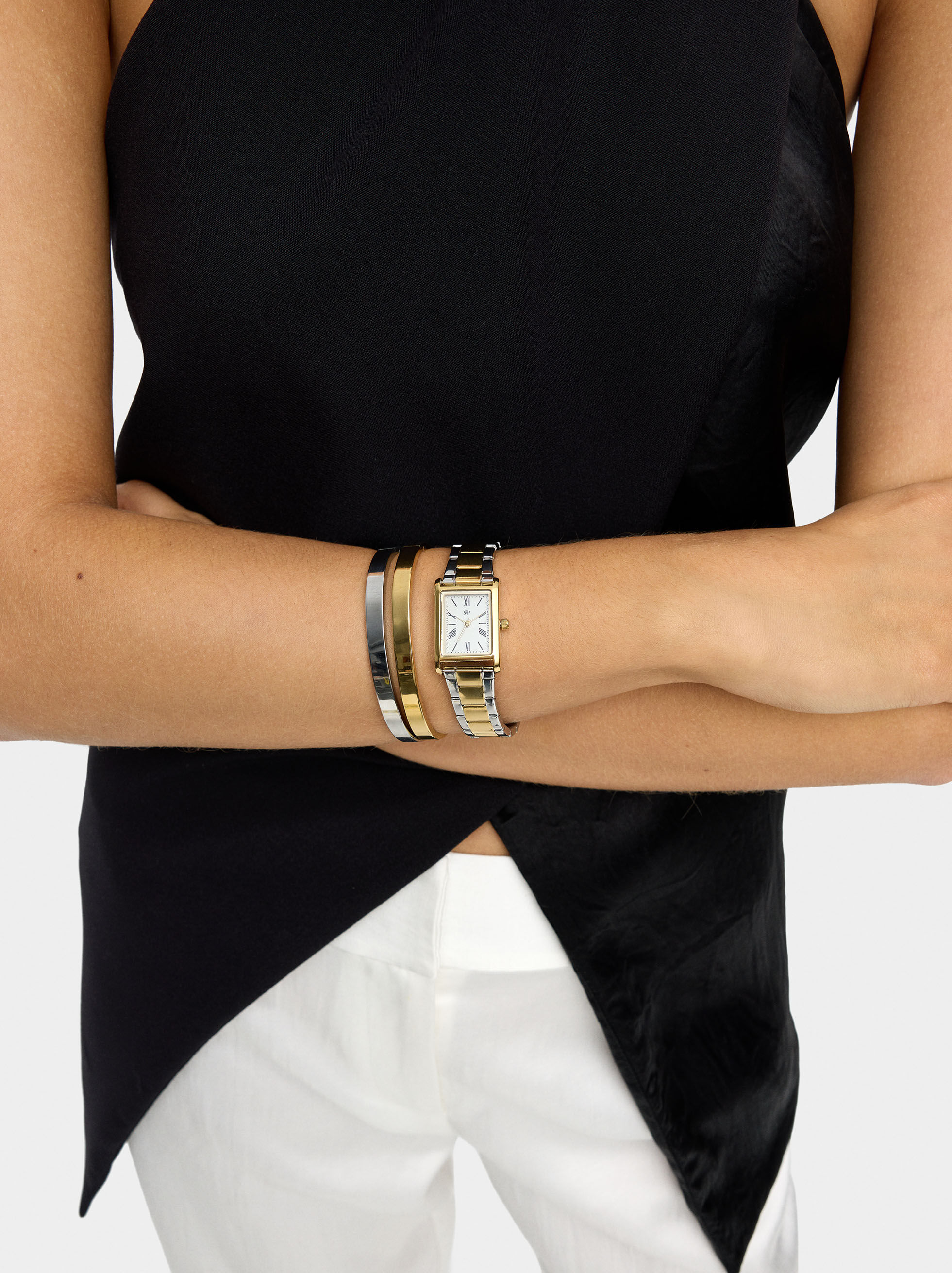 Ensemble de montre avec bracelets bicolores
