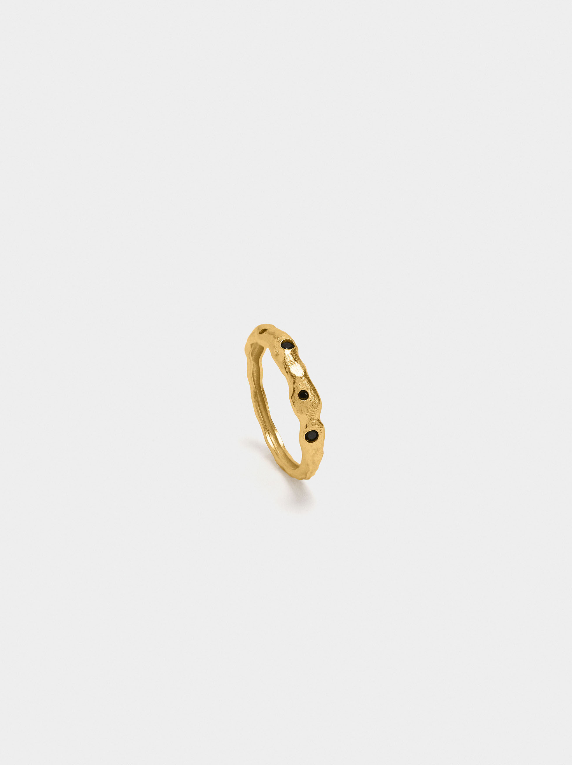 Bague irrégulière avec zircons - argent 925