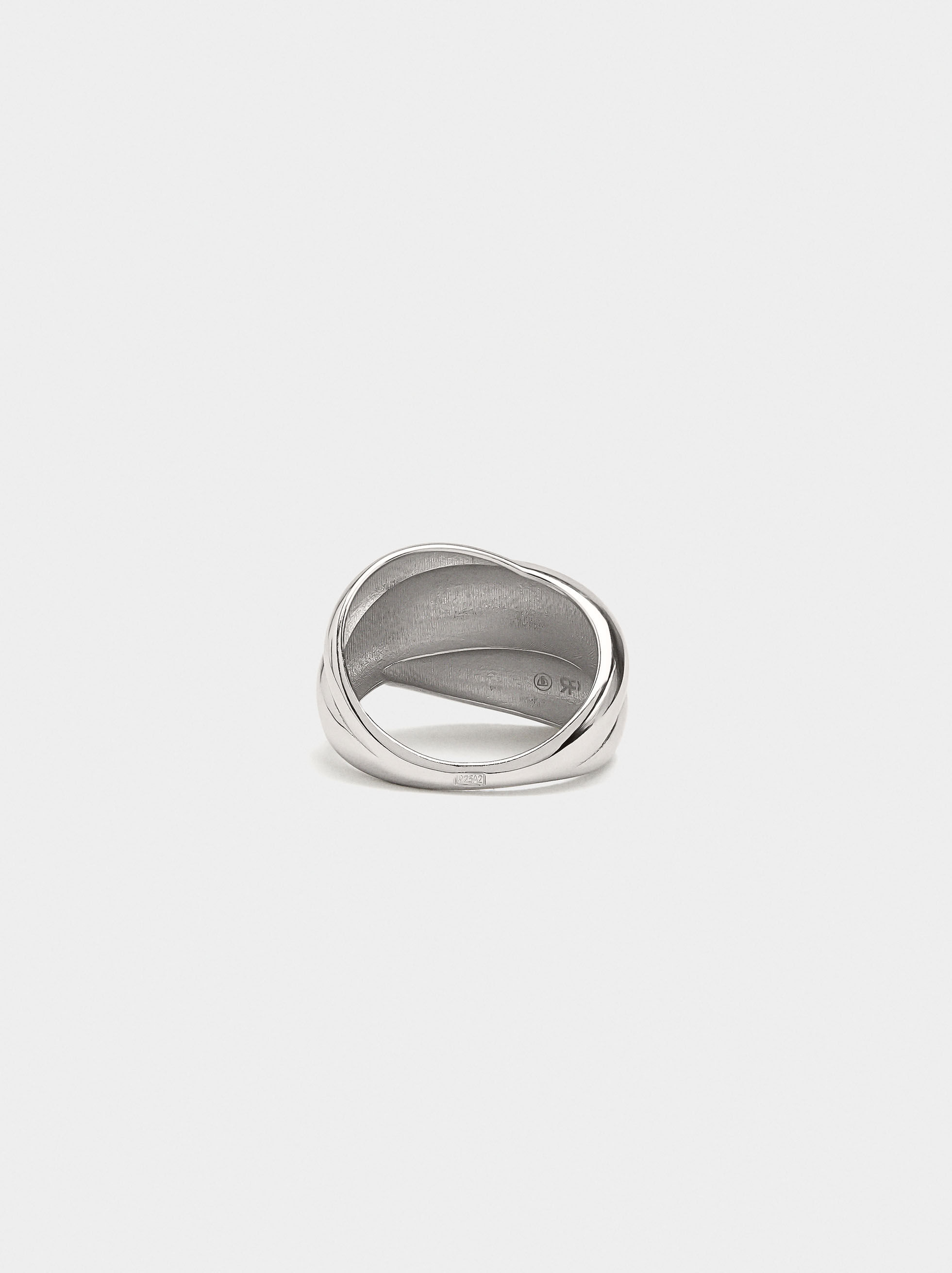 Anneau rond relief - argent sterling 925