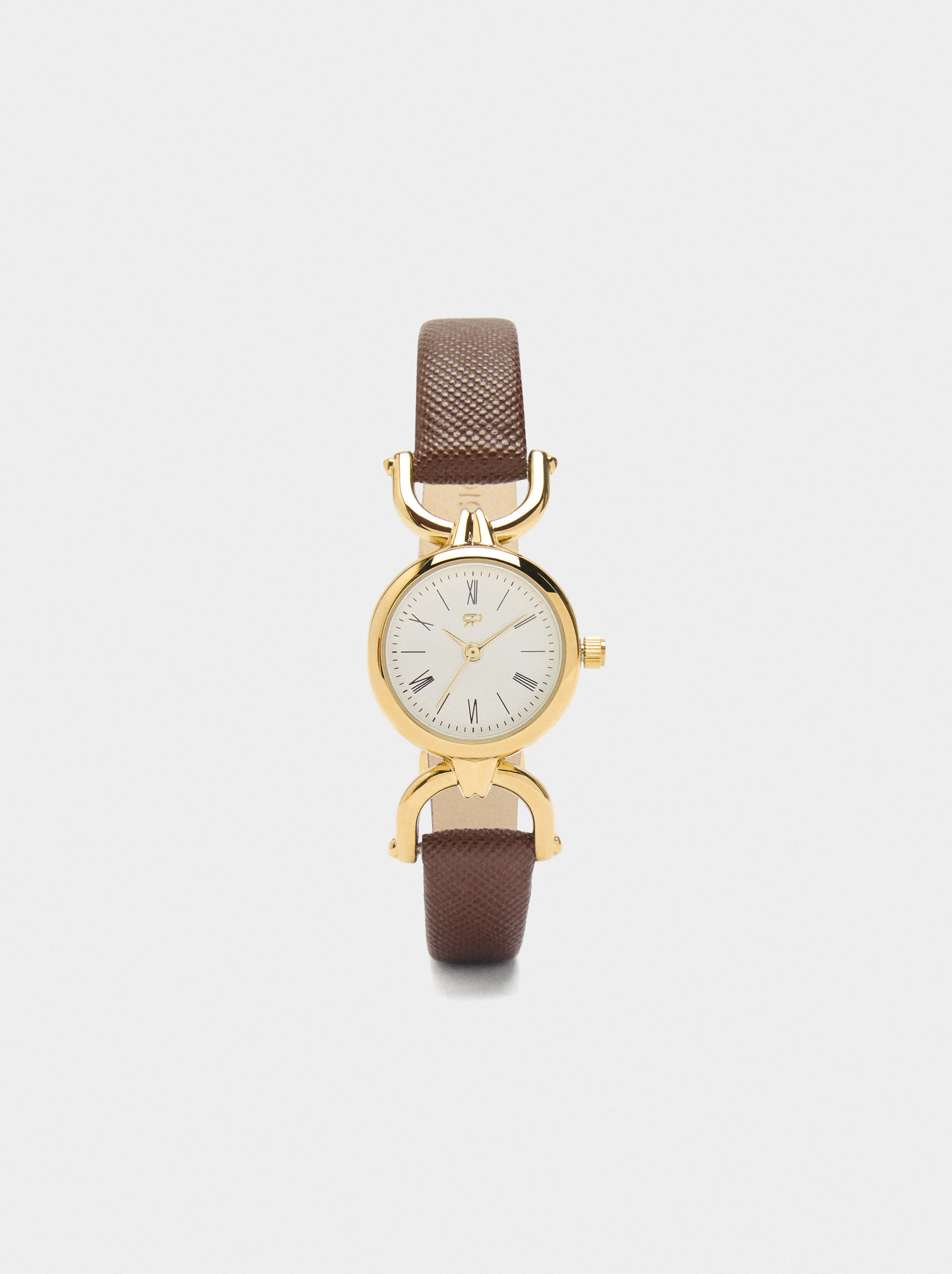 Montre ronde avec bracelet à texture