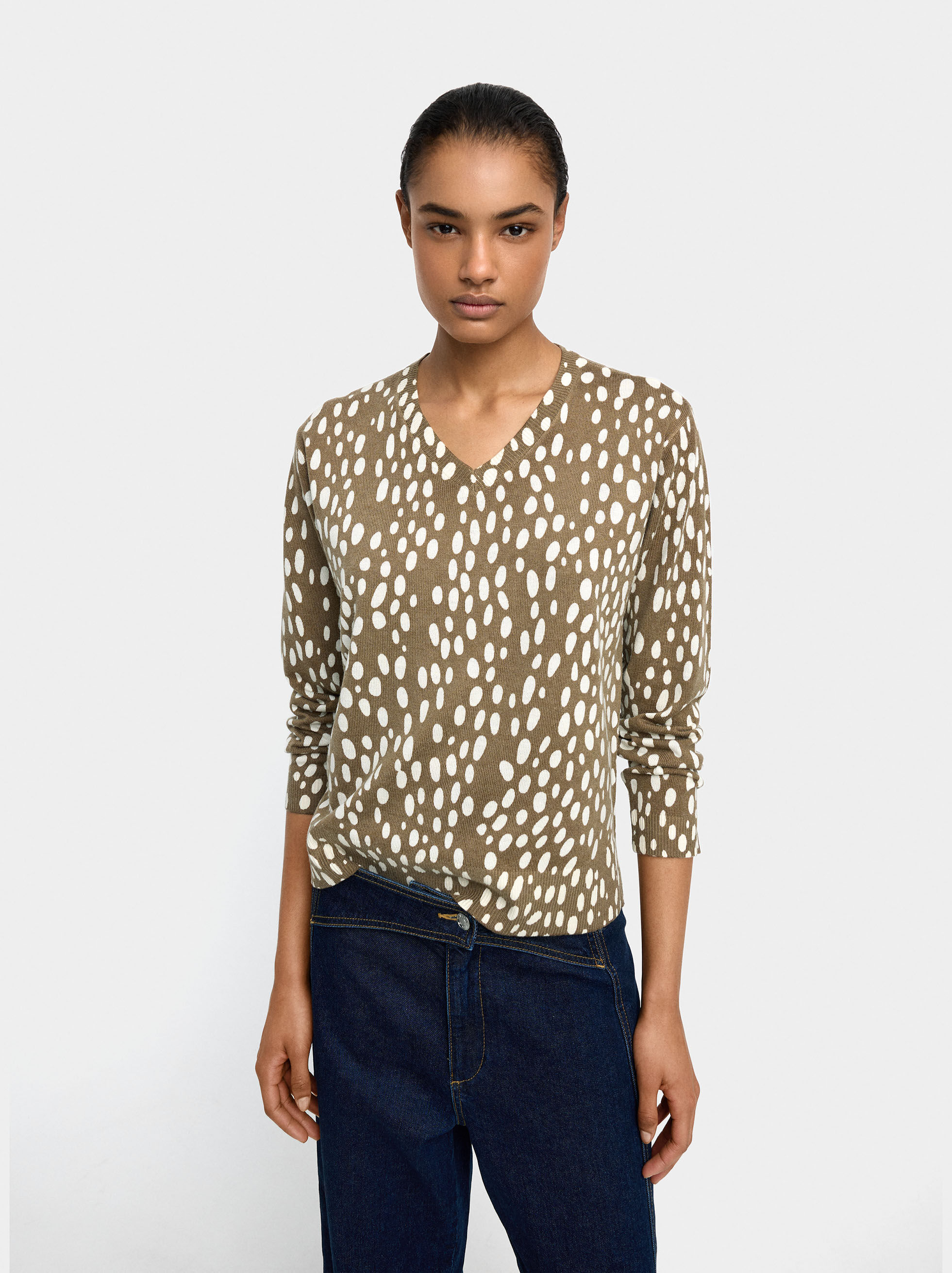 Pull imprimé en maille