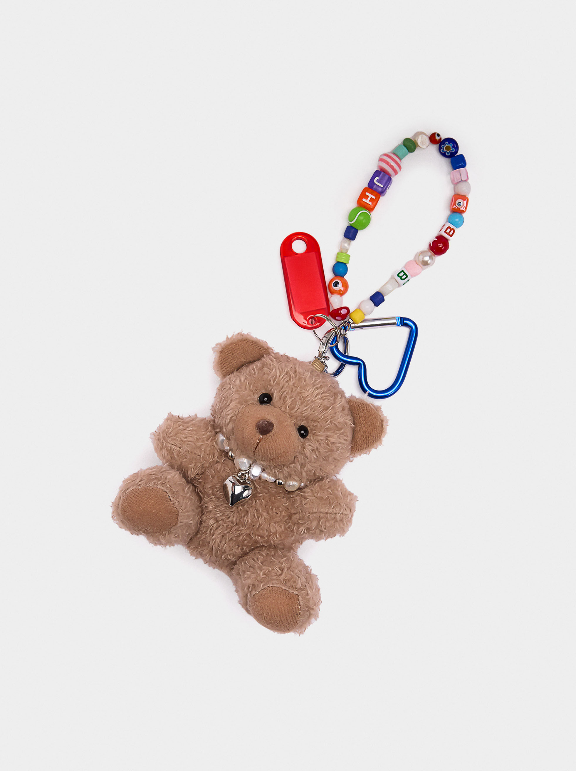 Porte-clés en forme de ours avec fermoir cœur