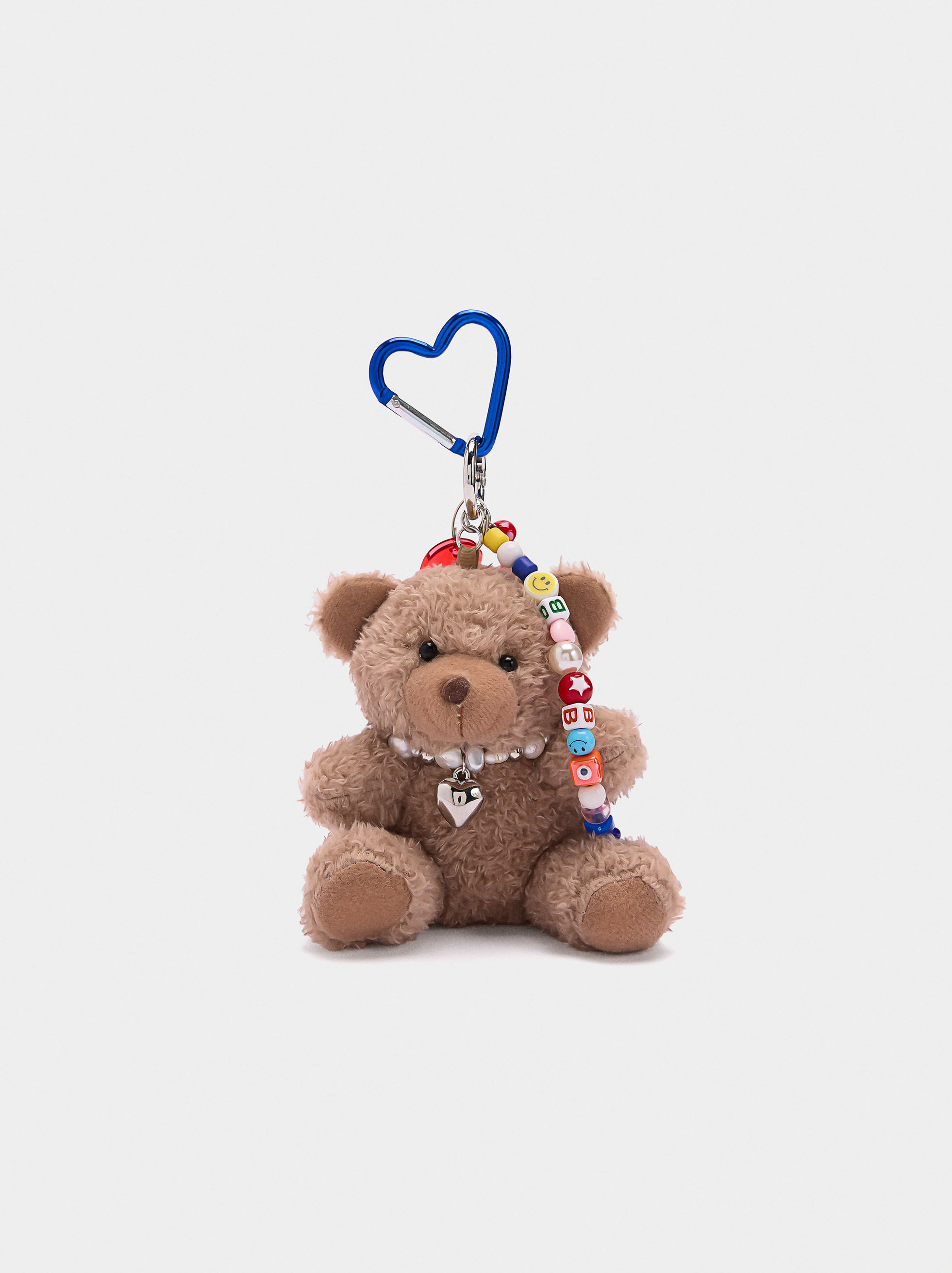 Porte-clés en forme de ours avec fermoir cœur