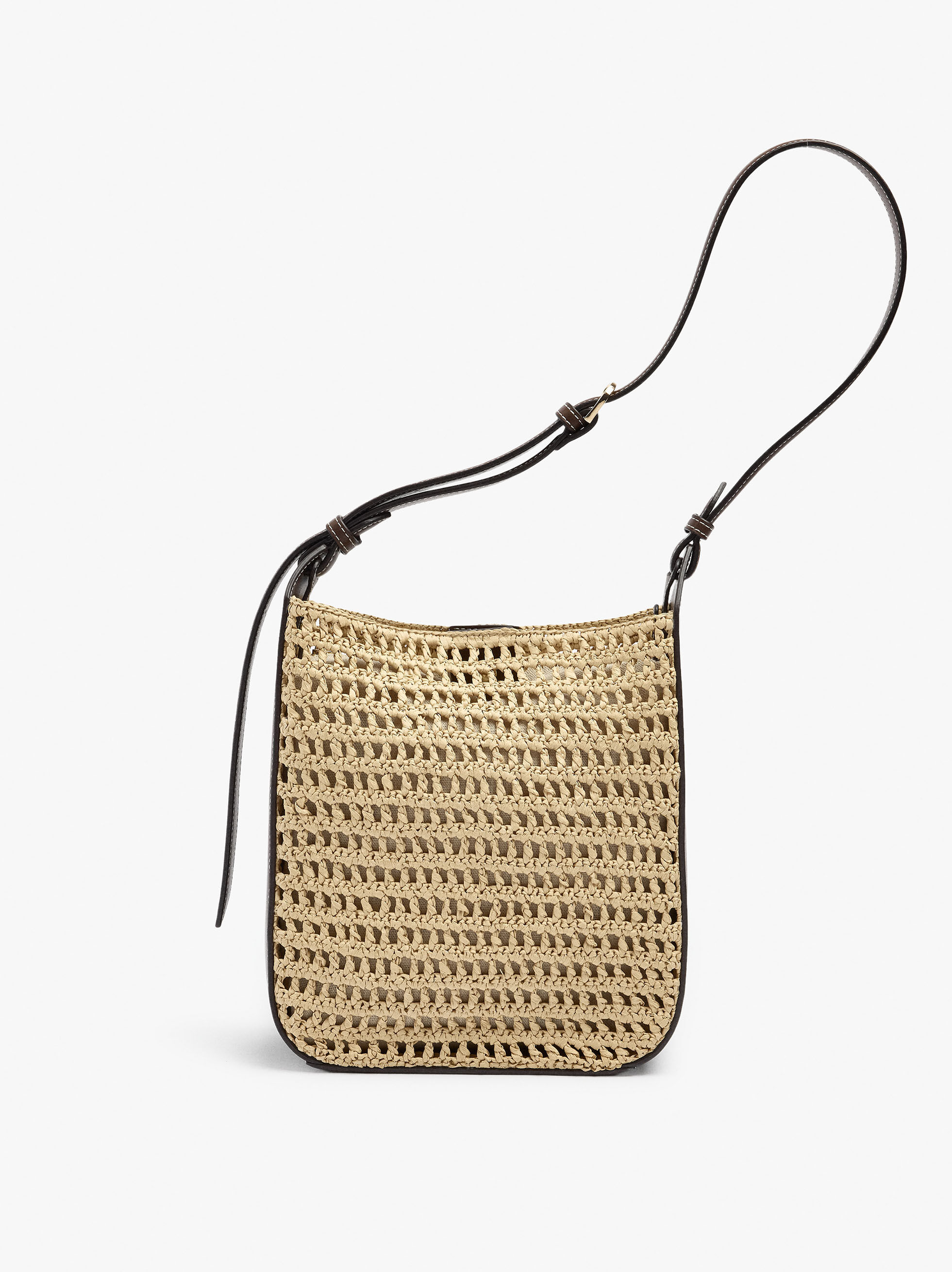 Sac à main effet paille avec poche amovible